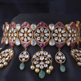 Avyanna Silver Polki Necklace